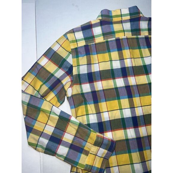 Lauren Ralph Lauren Shirt Women's Size PS Small Petites Yellow Plaid Roll Tab LS - Picture 12 of 15